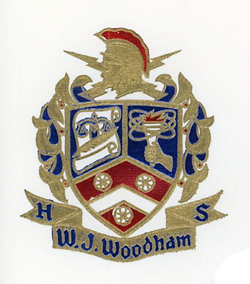 Woodham High School crest.