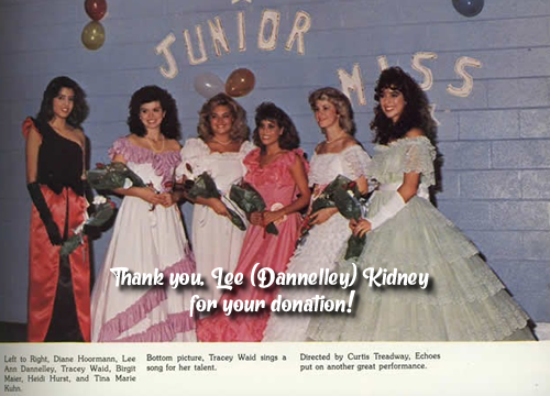 Junior Miss contestants at Woodham High School in 1986.